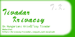 tivadar krivacsy business card